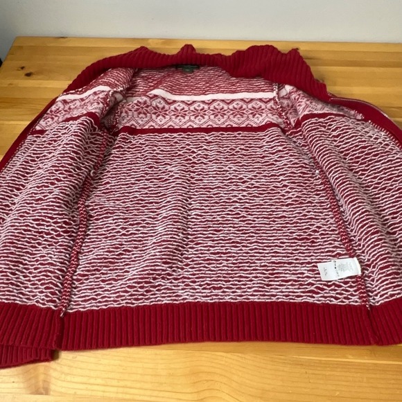 Sweater Large Tall Fair Isle Nordic Scandi Preppy Holiday Festive Apres Ski Zip - Picture 7 of 10